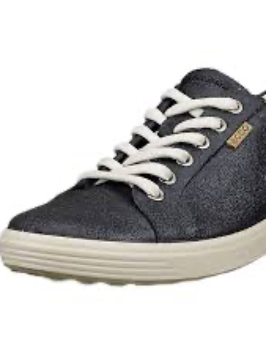 Ecco Shoes - Ecco Soft 7 Sneaker Silver Heavy Suede Size EU40 / US 9-9.5